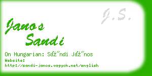 janos sandi business card